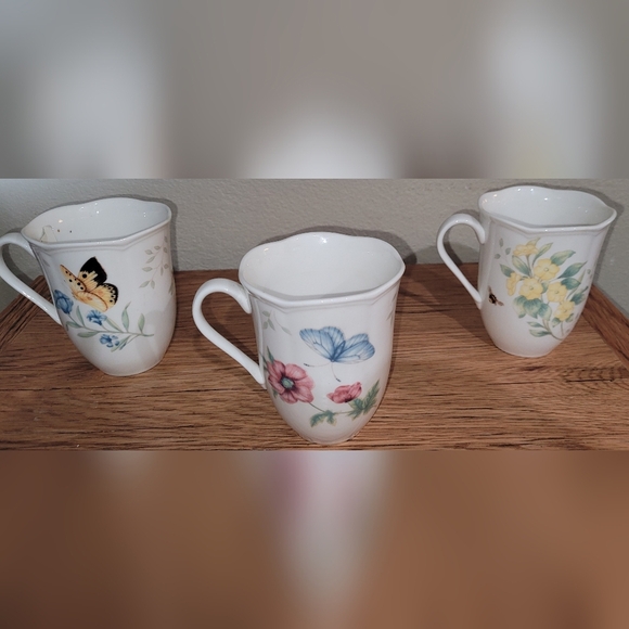 Lenox BUTTERFLY MEADOW COLLECTION SET OF 3 COFFEE, TEA MUGS - Picture 3 of 3